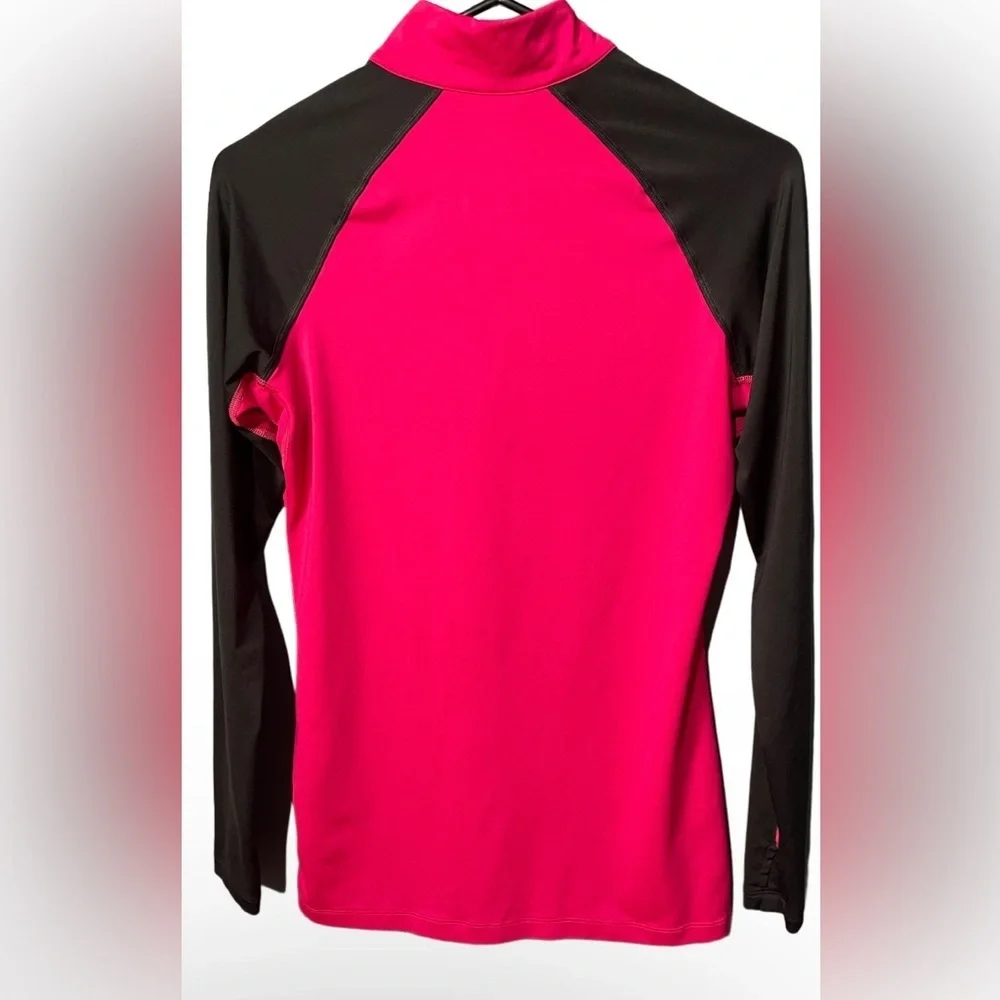 Nike Long Sleeve Half-Zip Performance Top - Hot Pink & Black